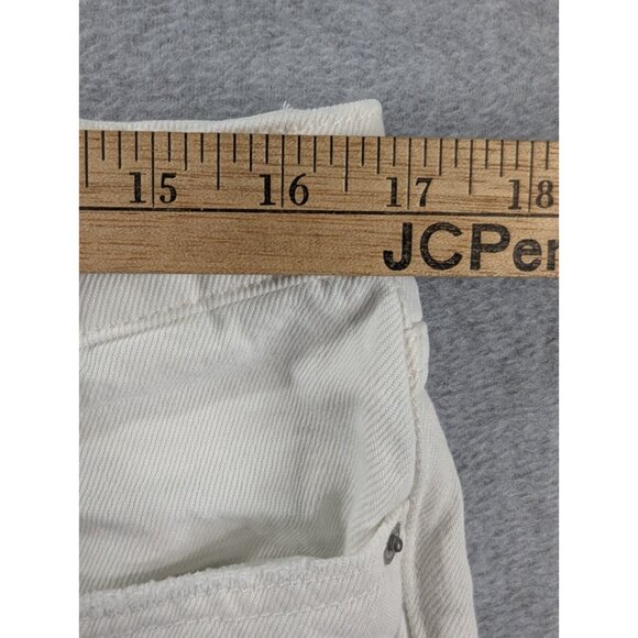 Lucky Brand Jeans Womens Size 12 White Distressed Raw Hem Sienna Silm Boyfriend - Picture 7 of 16